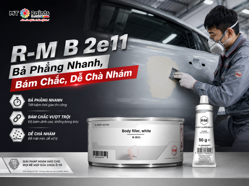 R-M B 2e11 – Bả Phẳng Nhanh, Bám Chắc, Dễ Chà Nhám