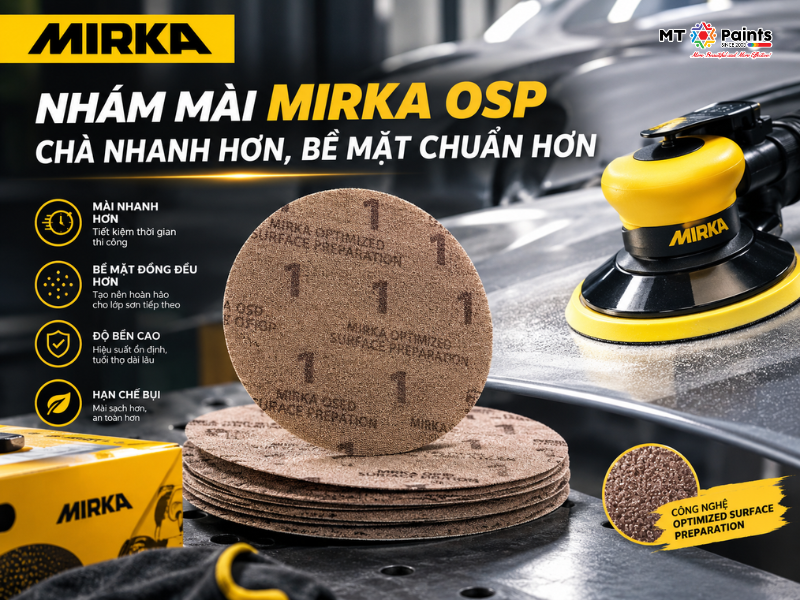 Nhám Mài Mirka OSP - Chà Nhanh Hơn, Bề Mặt Chuẩn Hơn