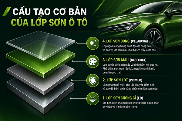 Cẩm Nang Sơn Ô Tô: Cấu Tạo, Lỗi Thường Gặp Và Cách Chăm Sóc Chuẩn Chuyên Gia Cau tao co ban lop son o to