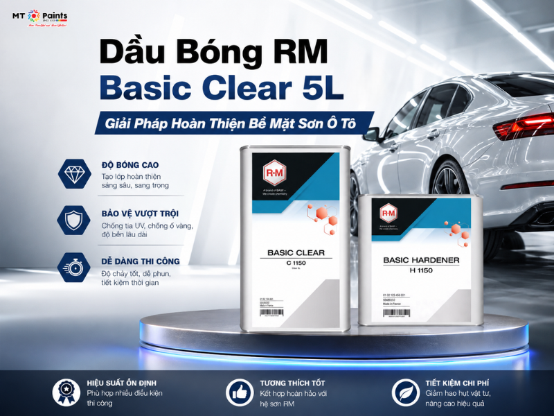 Dầu Bóng RM Basic Clear 5L – Giải Pháp Hoàn Thiện Bề Mặt Sơn Ô Tô